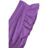 imageLYANER Womens V Neck Ruffle Cap Sleeve Shirred Blouse Sexy Crop Tank TopPurple