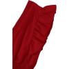imageLYANER Womens V Neck Ruffle Cap Sleeve Shirred Blouse Sexy Crop Tank TopRed Solid