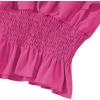 imageLYANER Womens V Neck Ruffle Cap Sleeve Shirred Blouse Sexy Crop Tank TopRose Red