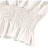 imageLYANER Womens V Neck Ruffle Cap Sleeve Shirred Blouse Sexy Crop Tank TopWhite