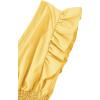imageLYANER Womens V Neck Ruffle Cap Sleeve Shirred Blouse Sexy Crop Tank TopYellow
