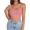 imageLYANER Womens Summer Square Neck Spaghetti Strap Wrap Tie Up Back Crop Top Cami BlouseLight Pink