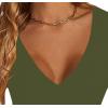 imageLYANER Womens Crop Tops V Neck Short Sleeve Summer Tee Going Out Sexy Top Slim Fit Workout ShirtsAmy Green