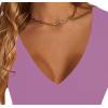 imageLYANER Womens Crop Tops V Neck Short Sleeve Summer Tee Going Out Sexy Top Slim Fit Workout ShirtsPurple