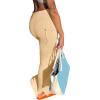 imageLYANER Womens High Waist Ruched Split Solid Pencil Long Maxi Skirt with Flap PocketsBeige