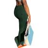 imageLYANER Womens High Waist Ruched Split Solid Pencil Long Maxi Skirt with Flap PocketsDark Green