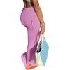 imageLYANER Womens High Waist Ruched Split Solid Pencil Long Maxi Skirt with Flap PocketsPink