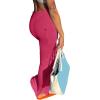 imageLYANER Womens High Waist Ruched Split Solid Pencil Long Maxi Skirt with Flap PocketsRose