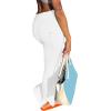imageLYANER Womens High Waist Ruched Split Solid Pencil Long Maxi Skirt with Flap PocketsWhite