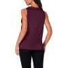 imageLYANER Womens Satin Silky Cowl Neck Drape Ruched Front Sleeveless Tank Blouse Shirts Top Wine Red XLarge