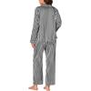 imageLYANER Womens Striped Satin Silky Pajamas Set Cami Long Sleeve Shirt With Pants 3Pcs Lounge SleepwearBlack