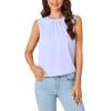 imageLYANER Womens Summer Sleeveless Tunic Pleated Crewneck Casual Tank Top BlousesBlue