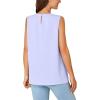 imageLYANER Womens Summer Sleeveless Tunic Pleated Crewneck Casual Tank Top BlousesBlue