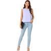 imageLYANER Womens Summer Sleeveless Tunic Pleated Crewneck Casual Tank Top BlousesBlue