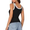 imageLYANER Womens Tank Tops Summer Sleeveless Casual Basic Cami Top Shirt Slim Fitted Ribbed Knit BlousesBlack
