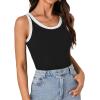 imageLYANER Womens Tank Tops Summer Sleeveless Casual Basic Cami Top Shirt Slim Fitted Ribbed Knit BlousesBlack