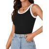 imageLYANER Womens Tank Tops Summer Sleeveless Casual Basic Cami Top Shirt Slim Fitted Ribbed Knit BlousesBlack