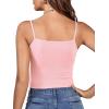 imageLYANER Womens Twist Knot Front Deep V Neck Rib Knit Sleeveless Cami Tank Crop TopBaby Pink