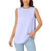 imageLYANER Womens Summer Sleeveless Tunic Pleated Crewneck Casual Tank Top BlousesBlue