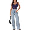 imageLYANER Womens Floral Lace Scallop Spaghetti Strap Sleeveless Sheer Tank Cami Top BlouseDark Blue
