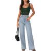 imageLYANER Womens Floral Lace Scallop Spaghetti Strap Sleeveless Sheer Tank Cami Top BlouseDark Green