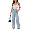 imageLYANER Womens Floral Lace Scallop Spaghetti Strap Sleeveless Sheer Tank Cami Top BlouseSolid White