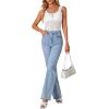 imageLYANER Womens Floral Lace Scallop Spaghetti Strap Sleeveless Sheer Tank Cami Top BlouseWhite