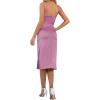 imageLYANER Womens Satin Drape Cowl Neck Sleeveless Strappy Cami Split Slit Party Midi DressDusty Purple