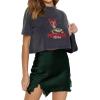imageLYANER Womens Satin Lace Trim Split Slit Hem Zipper High Wasit Mini Short SkirtDark Green