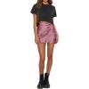 imageLYANER Womens Satin Lace Trim Split Slit Hem Zipper High Wasit Mini Short SkirtDusty Purple