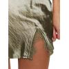 imageLYANER Womens Satin Lace Trim Split Slit Hem Zipper High Wasit Mini Short SkirtOlive Green