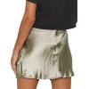 imageLYANER Womens Satin Lace Trim Split Slit Hem Zipper High Wasit Mini Short SkirtOlive Green