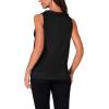 imageLYANER Womens Satin Silky Cowl Neck Drape Ruched Front Sleeveless Tank Blouse Shirts TopBlack