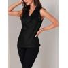 imageLYANER Womens Satin Silky Cowl Neck Drape Ruched Front Sleeveless Tank Blouse Shirts TopBlack