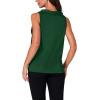 imageLYANER Womens Satin Silky Cowl Neck Drape Ruched Front Sleeveless Tank Blouse Shirts TopDark Green