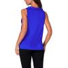 imageLYANER Womens Satin Silky Cowl Neck Drape Ruched Front Sleeveless Tank Blouse Shirts TopRoyal Blue