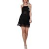 imageLYANER Womens Sexy Two Piece Outfit Fringe Sleeveless Cami and Short Skirt SetsBlack