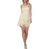 imageLYANER Womens Sexy Two Piece Outfit Fringe Sleeveless Cami and Short Skirt SetsGold