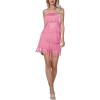 imageLYANER Womens Sexy Two Piece Outfit Fringe Sleeveless Cami and Short Skirt SetsPink