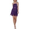 imageLYANER Womens Sexy Two Piece Outfit Fringe Sleeveless Cami and Short Skirt SetsPurple