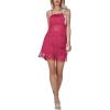 imageLYANER Womens Sexy Two Piece Outfit Fringe Sleeveless Cami and Short Skirt SetsRose