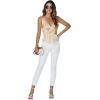 imageLYANER Womens Silk Satin Spaghetti Strap V Neck Ruched Sleeveless Cami Peplum TopChampagne