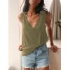 imageLYANER Womens Summer V Neck Basic Sleeveless Racerback Tank Top Casual Loose Shirts Olive Green XLarge