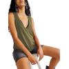 imageLYANER Womens Summer V Neck Basic Sleeveless Racerback Tank Top Casual Loose Shirts Olive Green XLarge