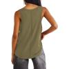 imageLYANER Womens Summer V Neck Basic Sleeveless Racerback Tank Top Casual Loose Shirts Olive Green XLarge