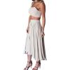 imageLYANER Womens Two Pieces Croped Cami Top and Elastic Waist Midi Skirt SetsBeige