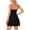 imageLYANER Womens Adjustable Spaghetti Straps Mini Dress Backless A Line Flowy Fit and Flare Cami Slip Short DressesBlack