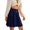 imageLYANER Womens Casual High Waist A Line Ruffle Hem Swing Skater Short Mini SkirtNavy Blue