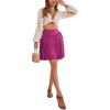 imageLYANER Womens Casual High Waist A Line Ruffle Hem Swing Skater Short Mini SkirtPurplish Red