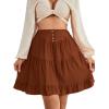 imageLYANER Womens Casual High Waist A Line Ruffle Hem Swing Skater Short Mini SkirtSolid Burnt Orange